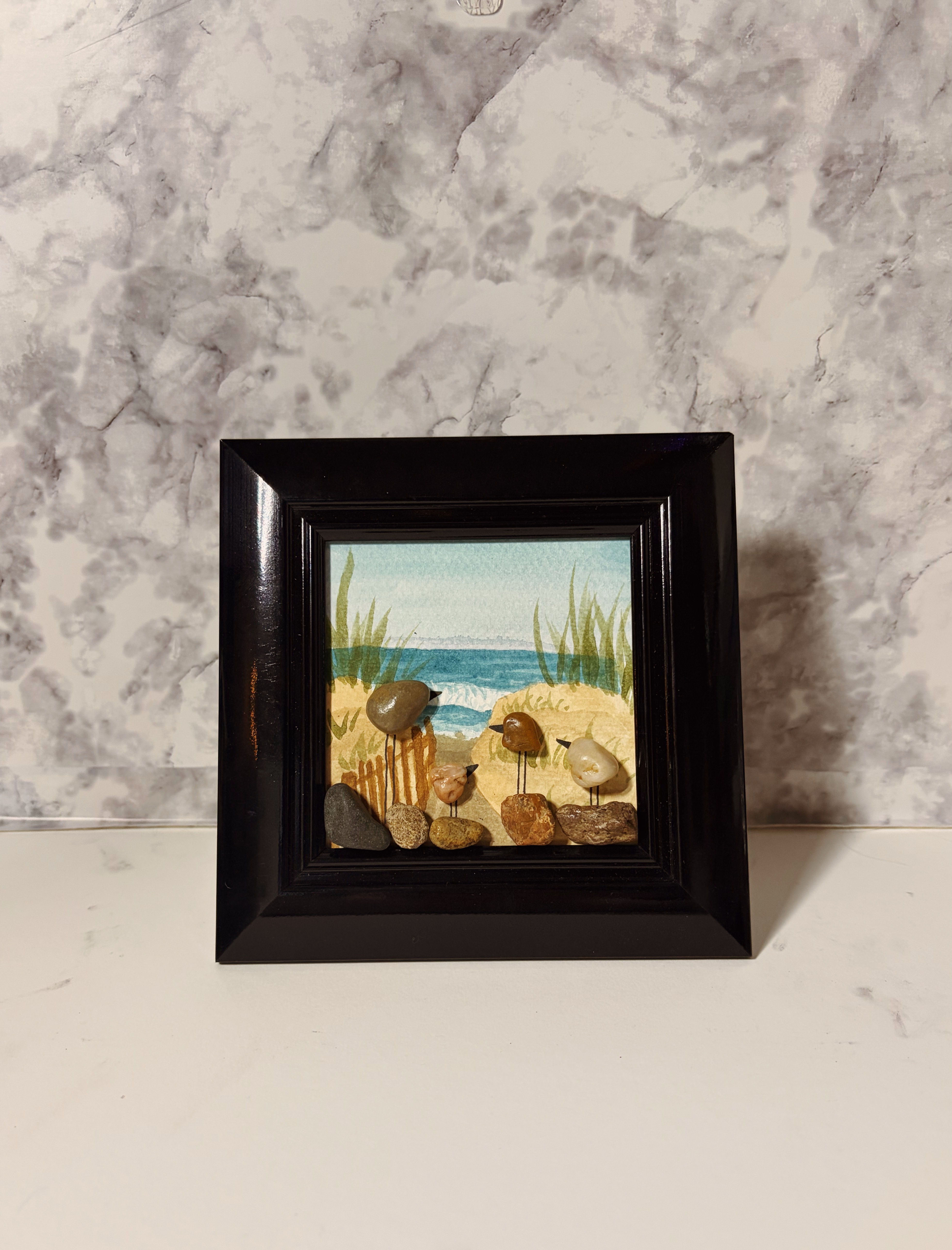 Dream Hideaway Watercolor Rock Frame Art