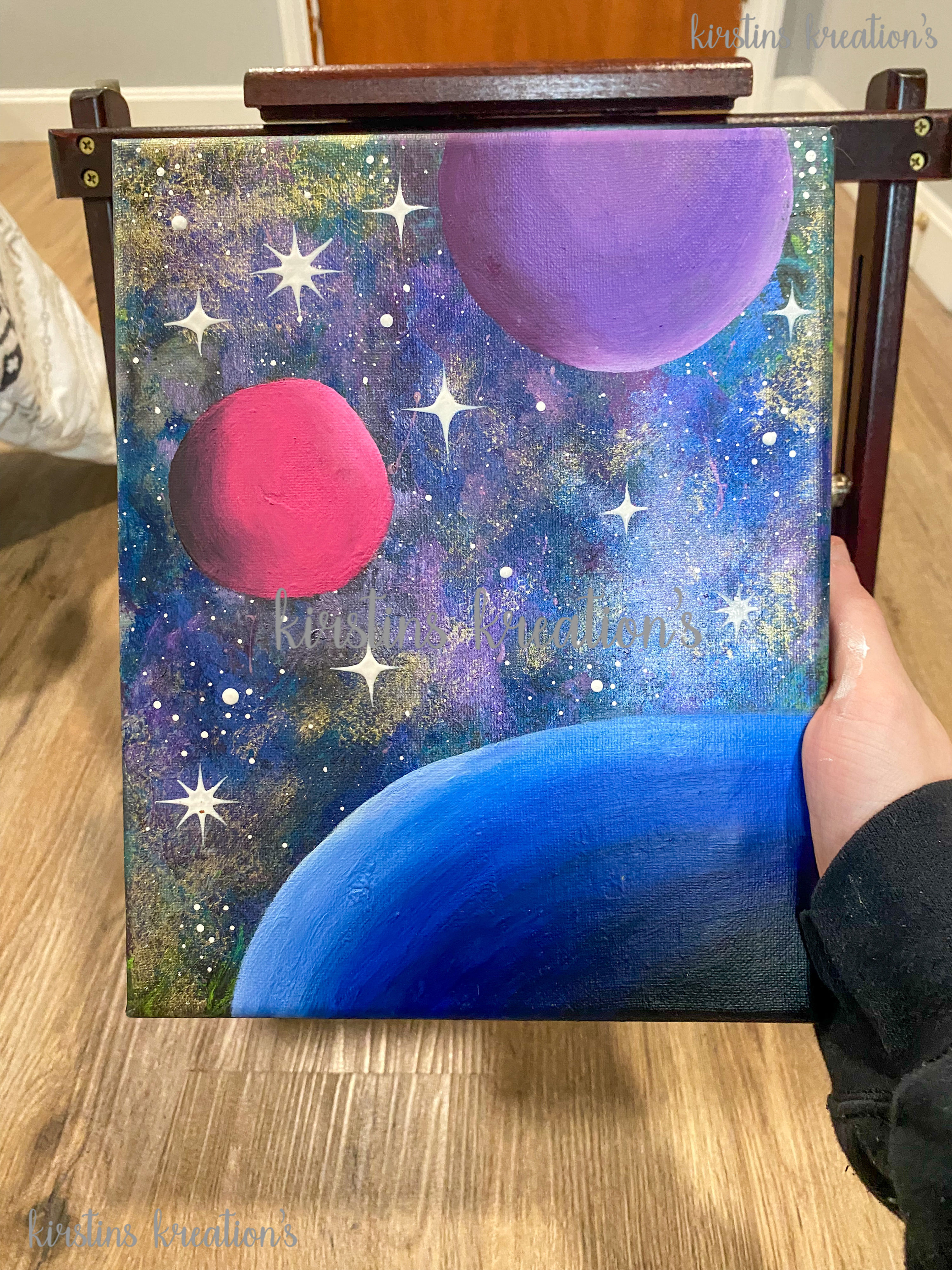 Space Exploration Hand-Painted Canvas