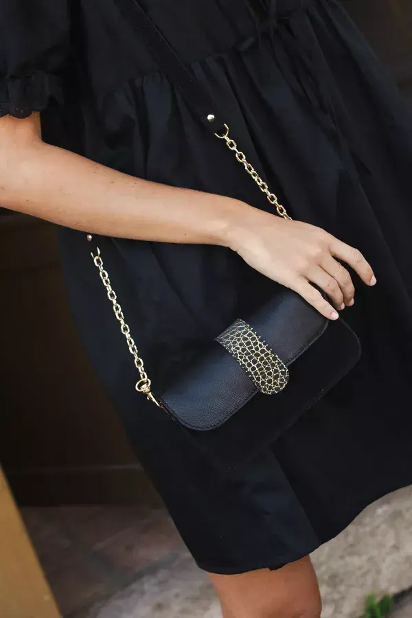 Miniature : SAC HAROLD Croco Noir - Barnabé Aime le Café
