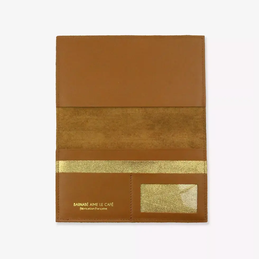 Miniature : PORTE CHEQUIER Caramel - Barnabé Aime le Café