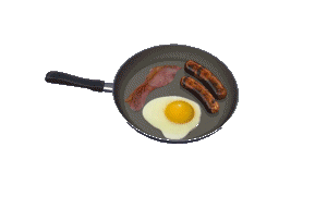 fryup in frying pan animated gif