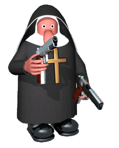 a nun with guns gif animation