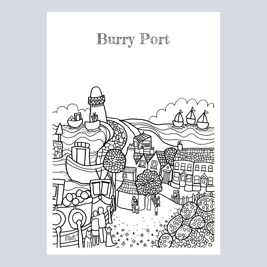 Colouring Poster Prints - Burry Port