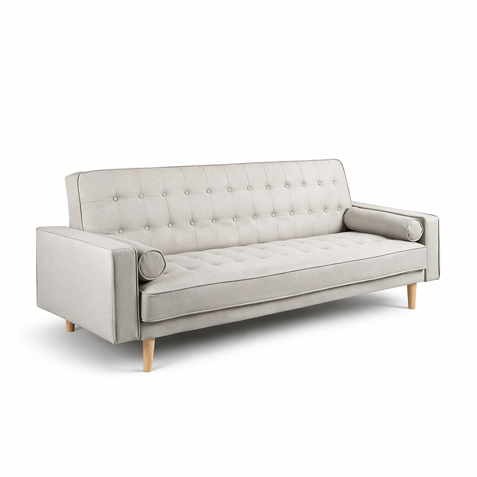 Sofá cama Recaredo de 3 plazas con respaldo reclinable en lino