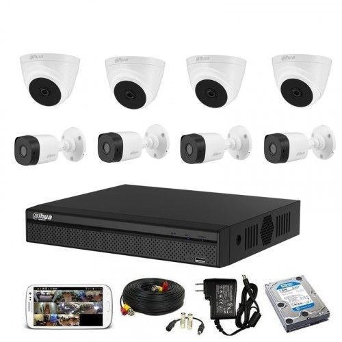 CCTV Set Up - 8 Cameras (CP PLUS, HikVision, Dahua)
