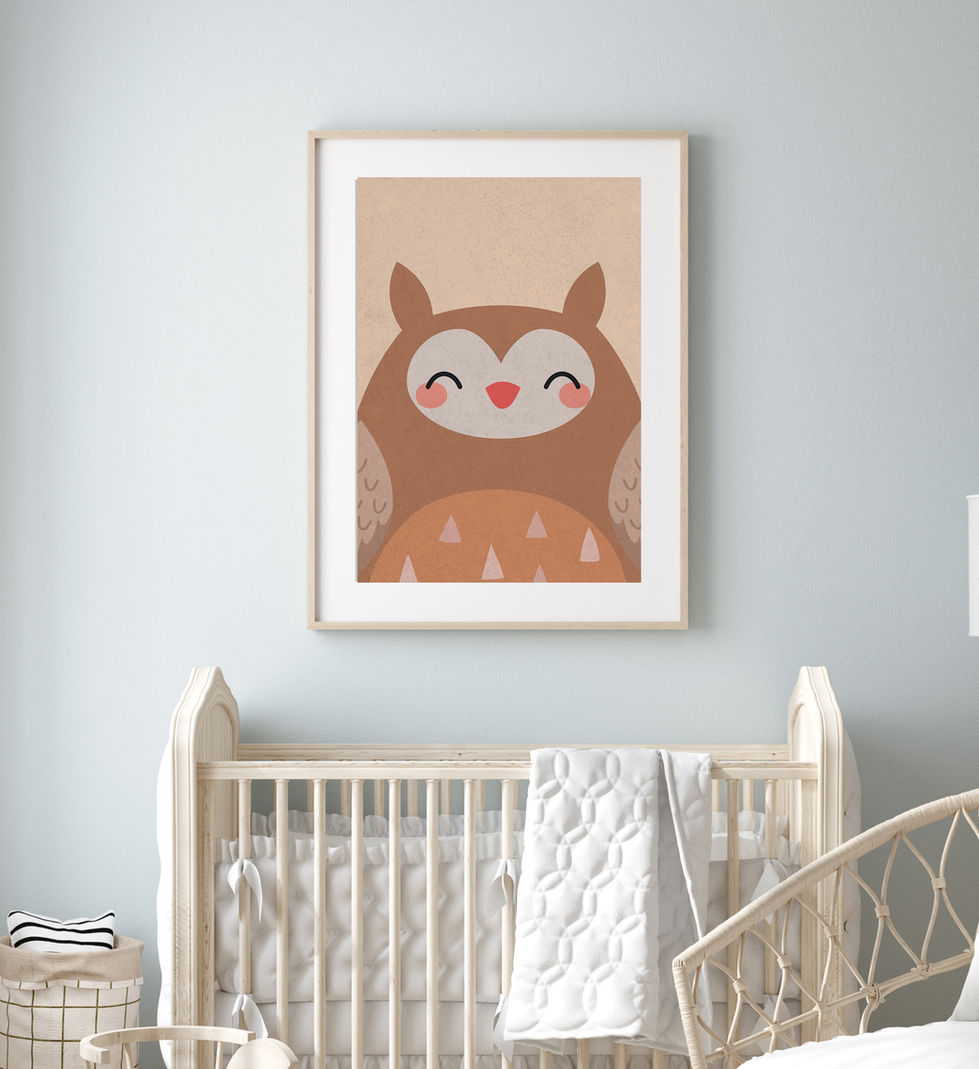 Minimalist Baby Owl Animal Print
