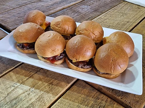 Beef slider burger platters for wedding reception catering