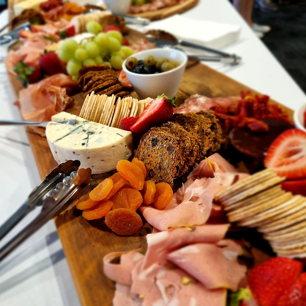 Cheese, antipasto and fruit grazing board