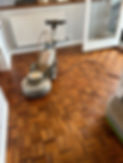Floor cleaning machine in room