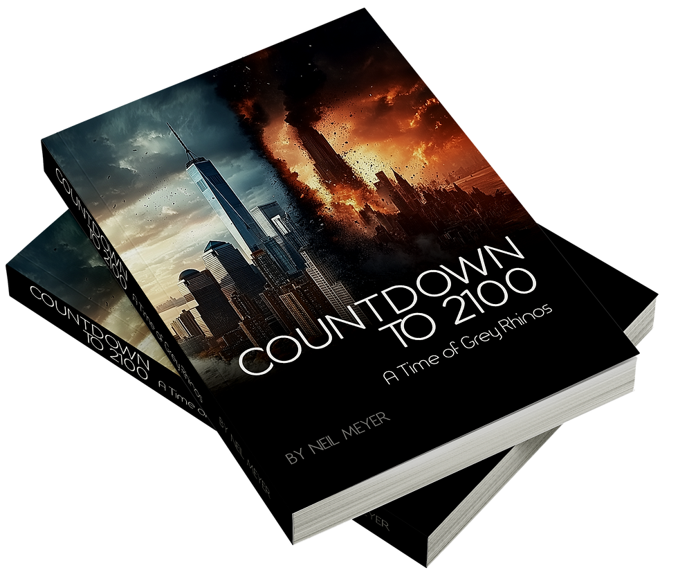 Image of two stacked books; Countdown to 2100