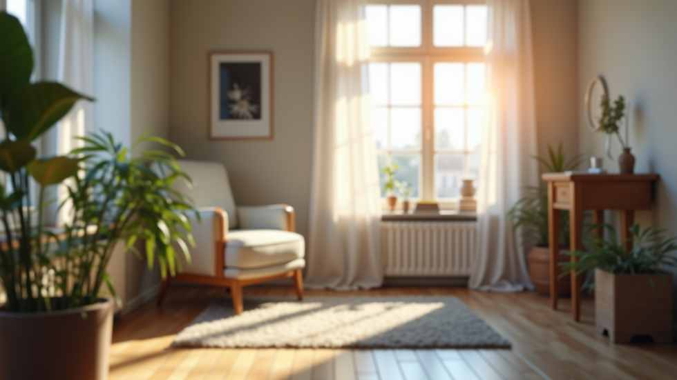 Close-up view of a therapist’s office with a comfortable chair and soft lighting