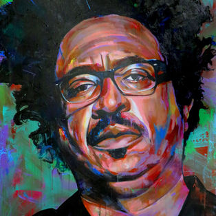 Painting of artist, John Sims