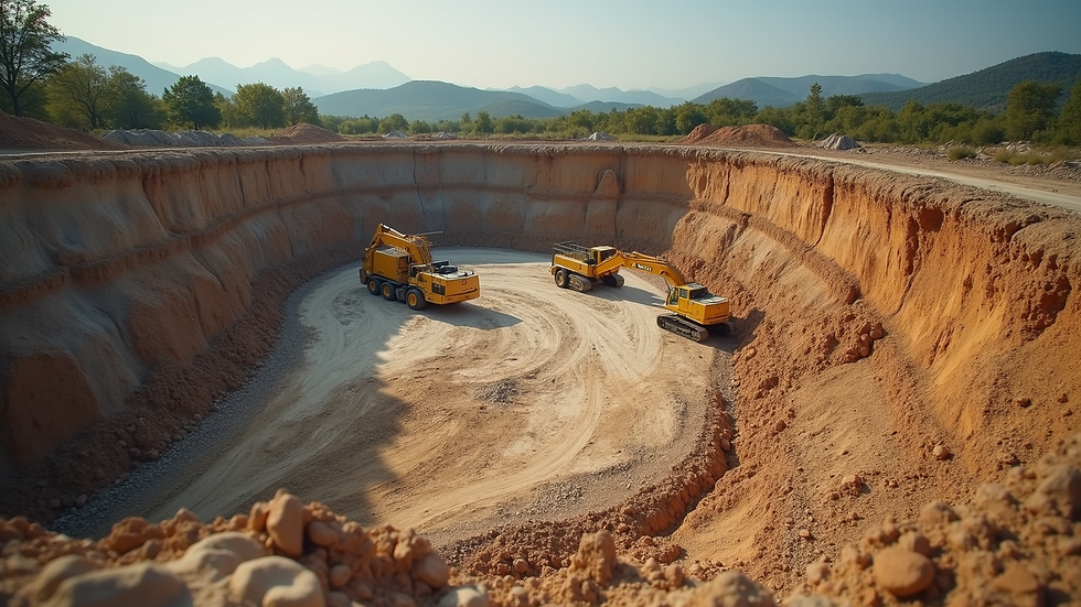 High angle view of cleared construction site ready for excavation