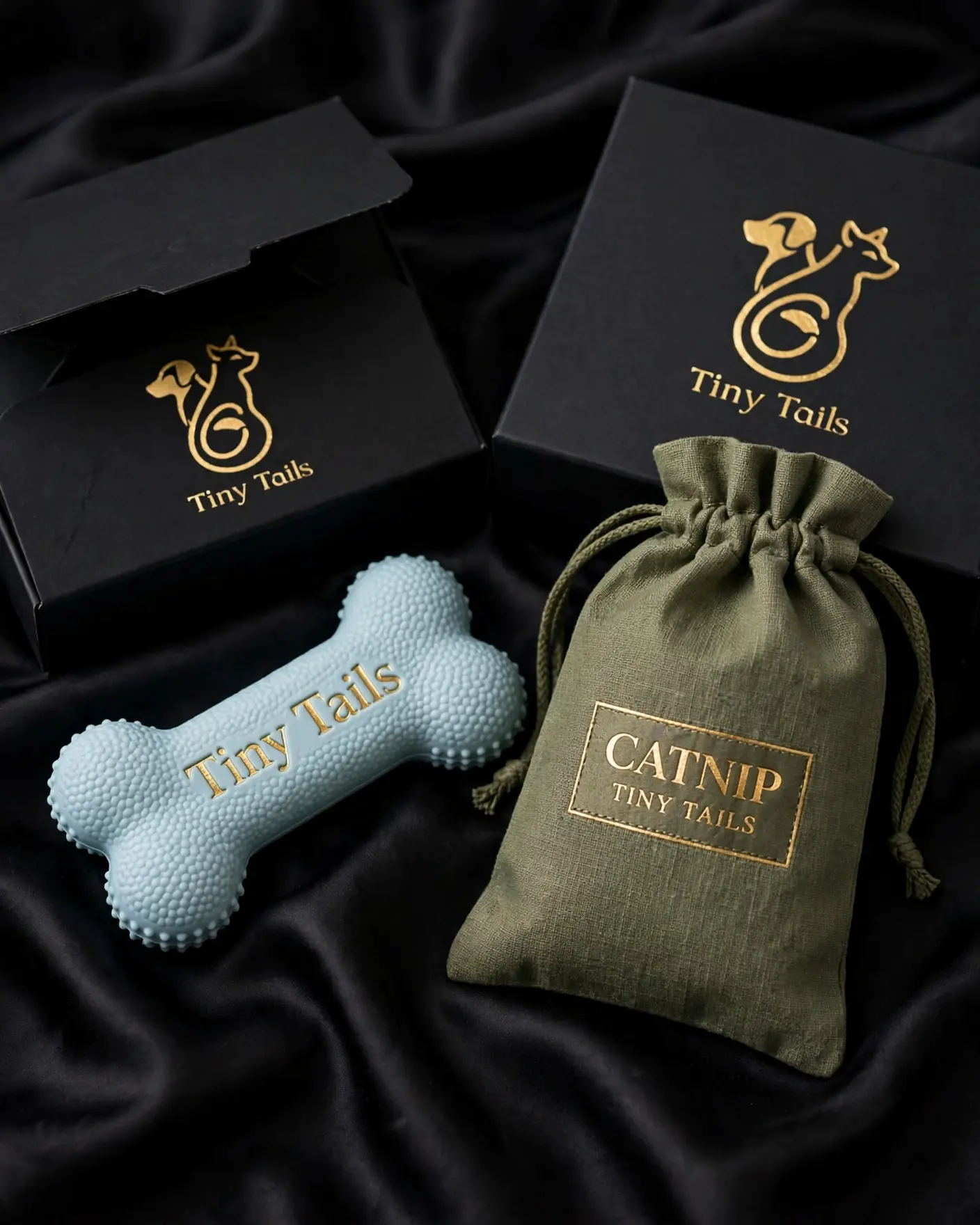 Play & Purr — Bone Toy + Catnip Pouch Duo