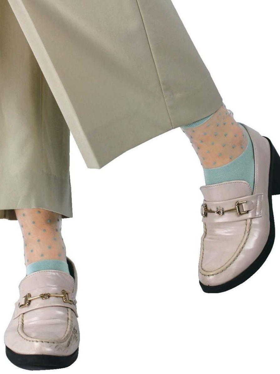 サムネイル： ドット柄シースルーソックス　2足組