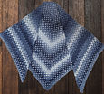 True Blue crocheted shawl