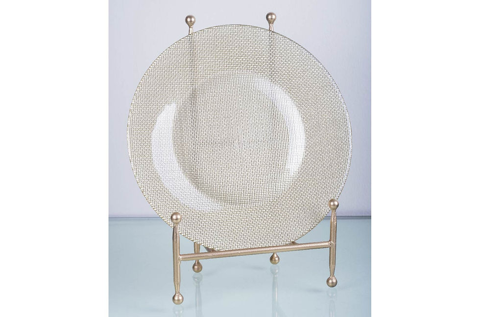 Plato Base Cristal Dorado #1742