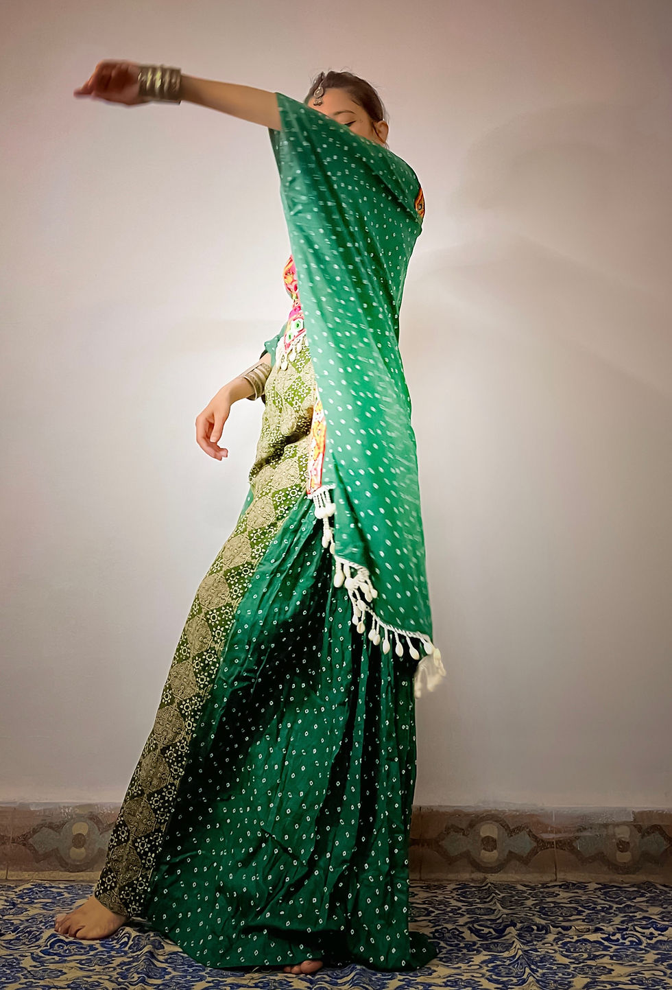 Thumbnail: Green Bandhani co-ord