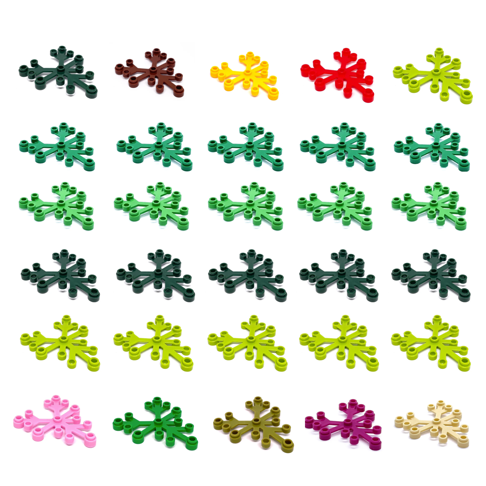 25 x Klemmbaustein Blattteil (groß) 6x5 | 2417