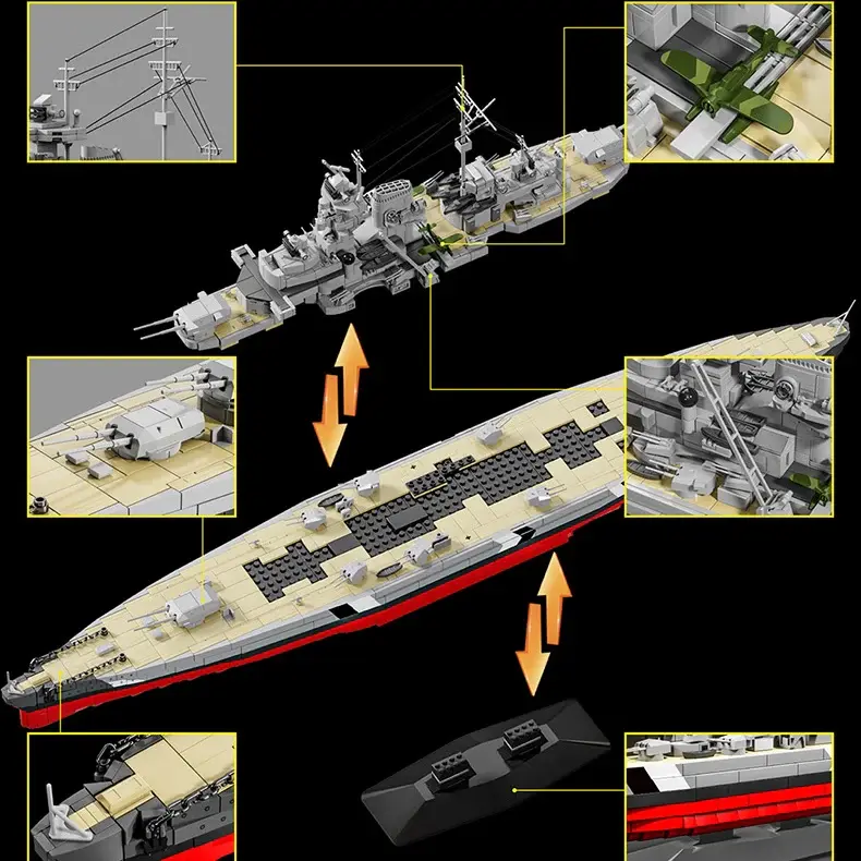 Miniaturbild: Schiff "Bismarck" 2686 Klemmmbausteine | 12GO