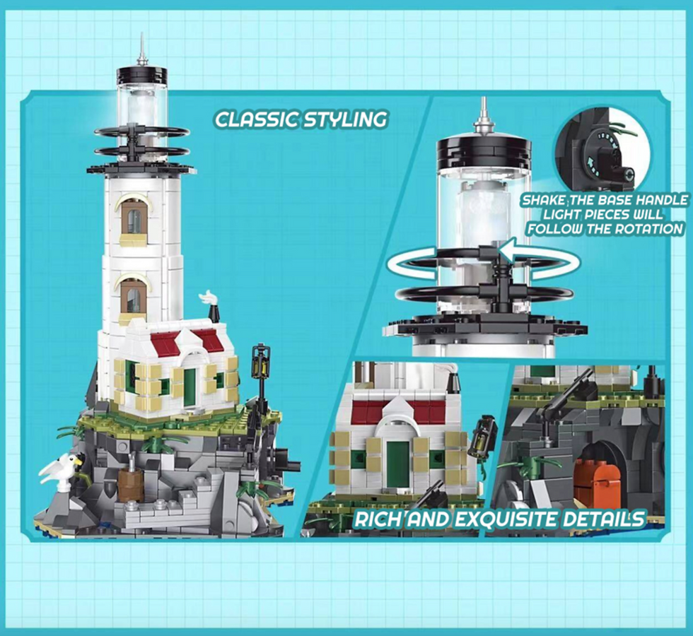 Miniaturbild: Klemmbaustein Leuchtturm-Set | MJI 13045 Island Lighthouse | 1092 Klemmbausteine
