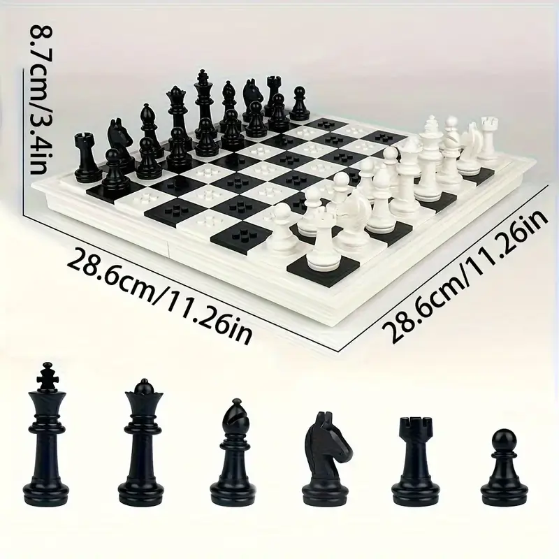 Miniaturbild: Klemmbaustein Schachspiel (Schwarz-Weiß)