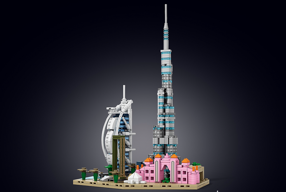 Ein Klemmbaustein Set der Dubai Skyline