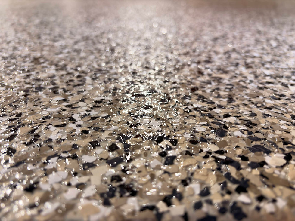 Speckled floor coating project in The Villages FL