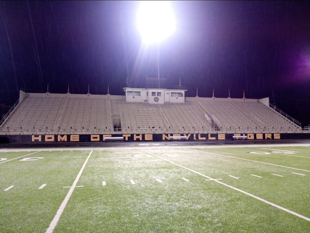 Neville Lions football stadium at night