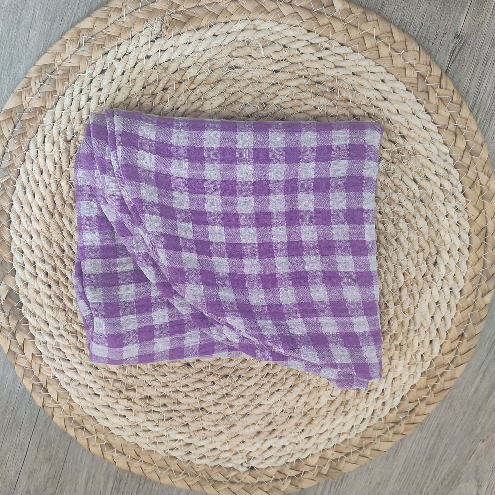 Housse pour topponcino vichy violine