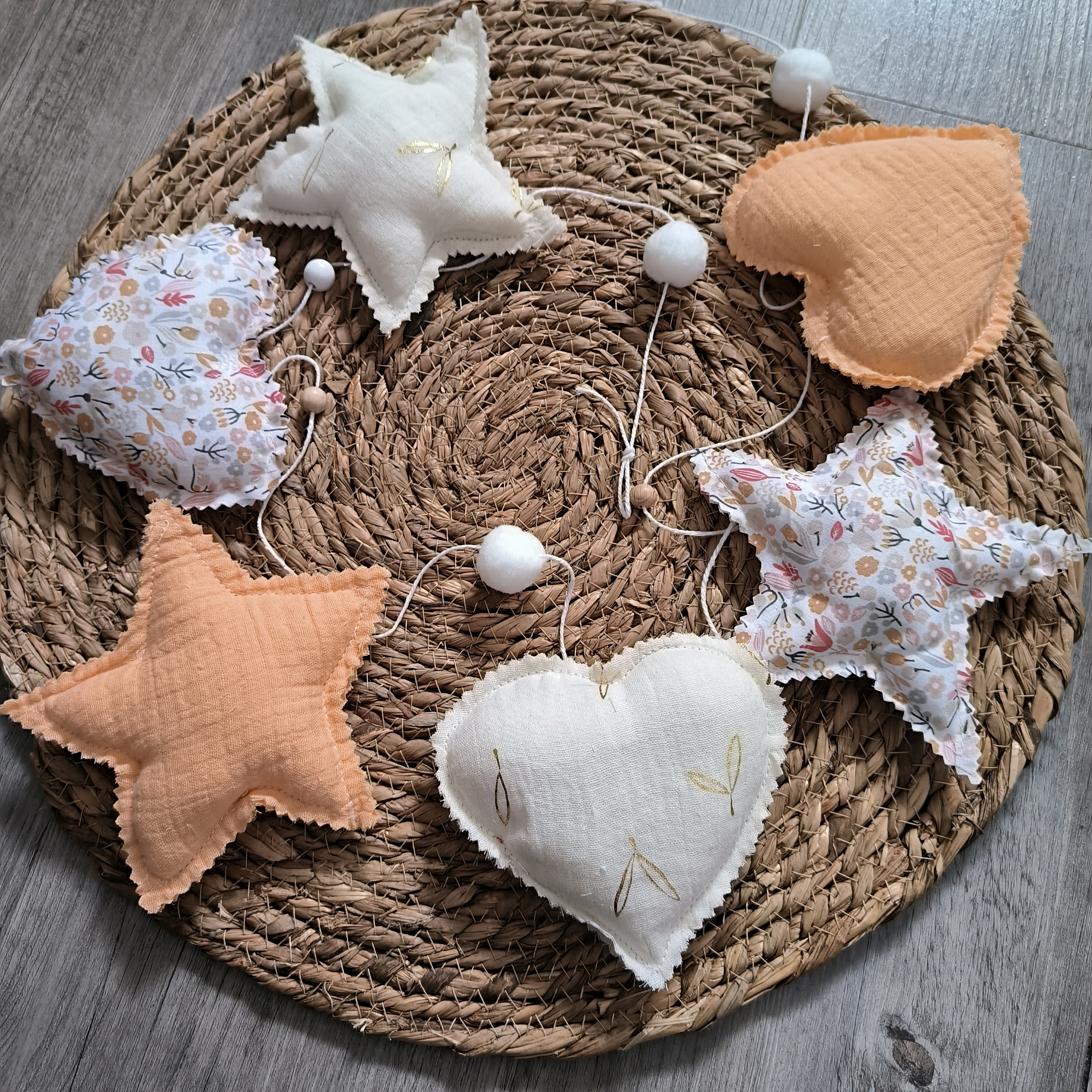 Guirlande d'étoiles thème fleurs