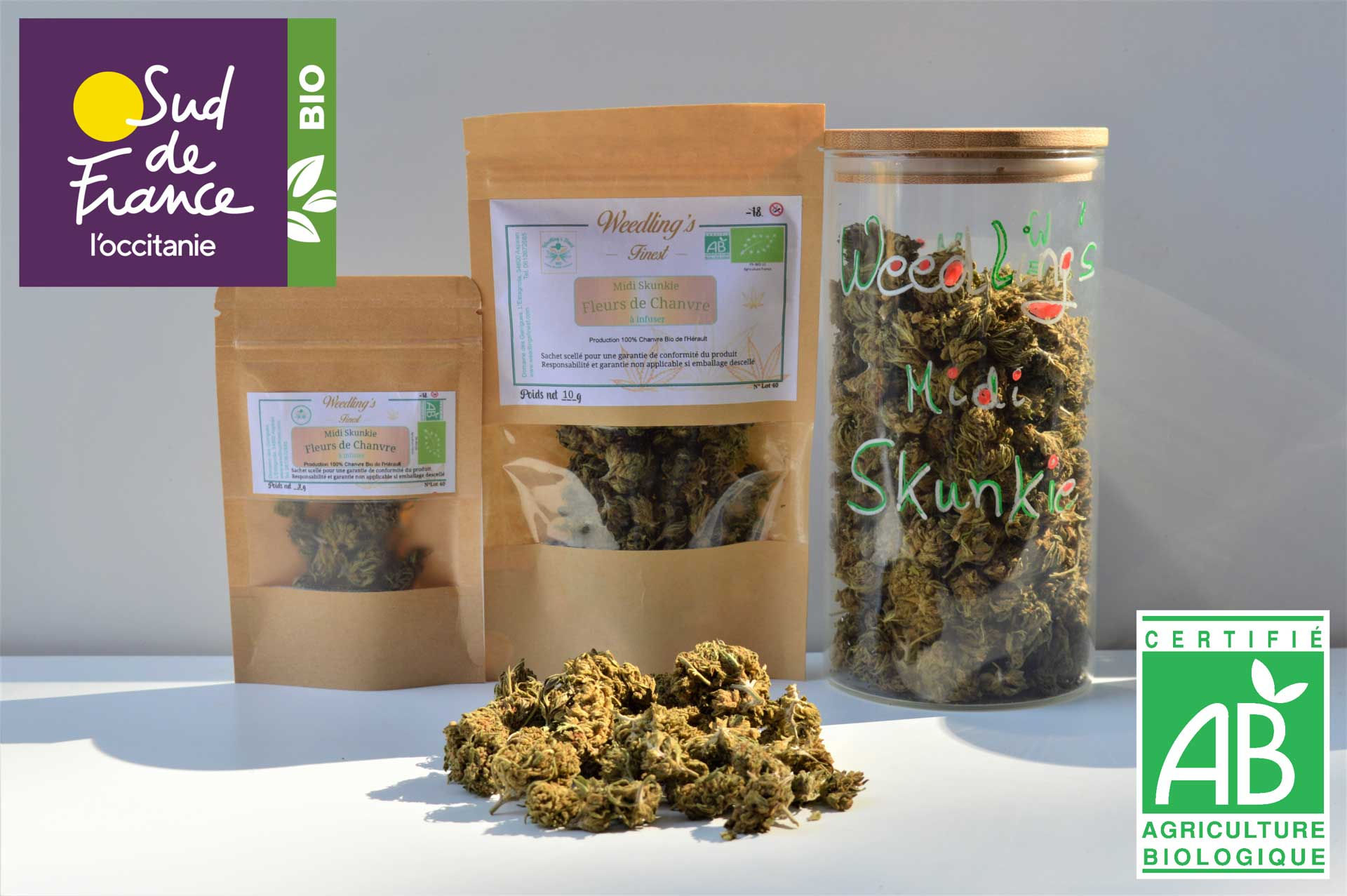 Fleurs de Chanvre Bio CBD - Midi Skunkie Big Buds