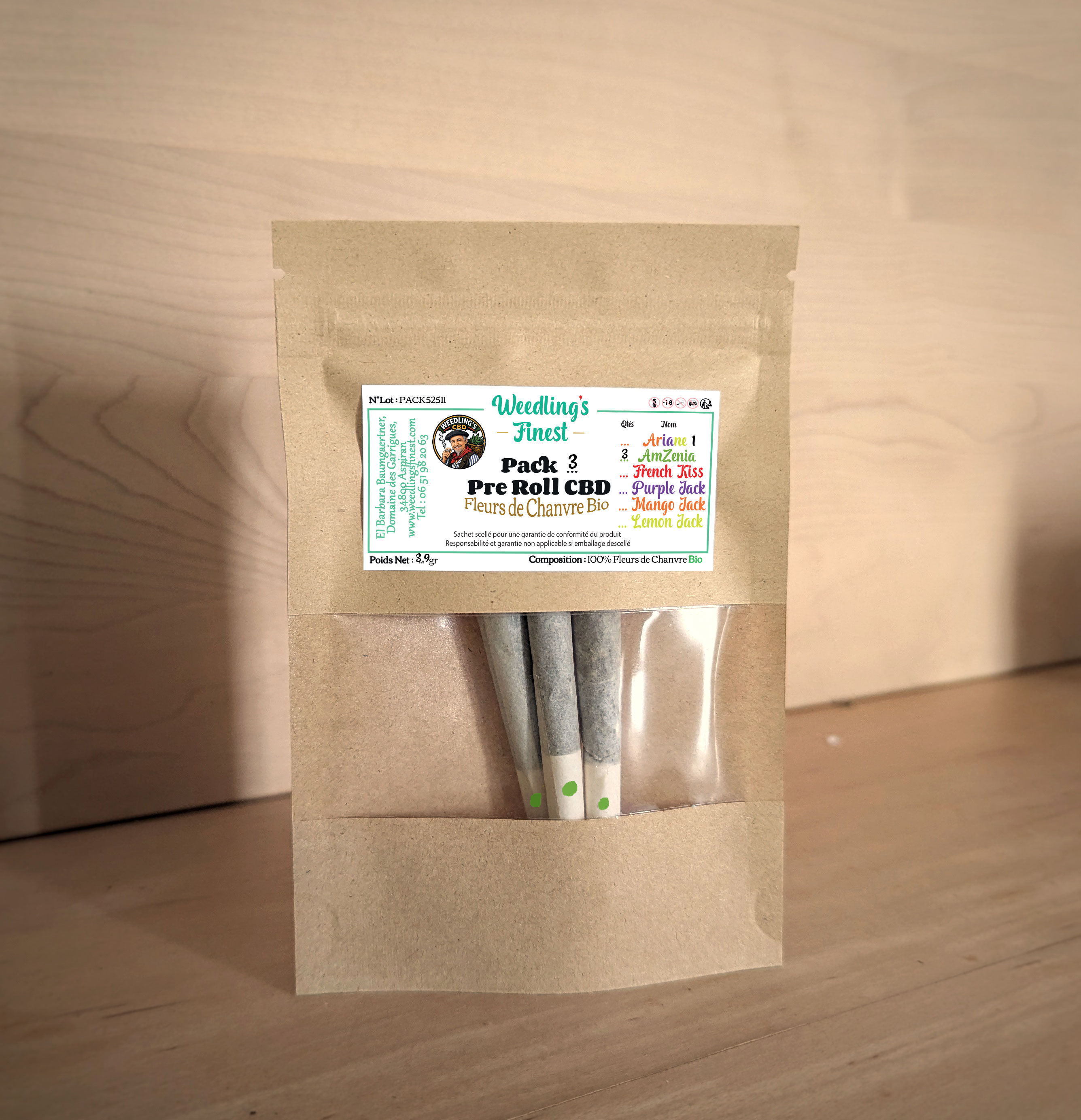 Pre Roll CBD/CBG - AmZénia - Sachet Kraft