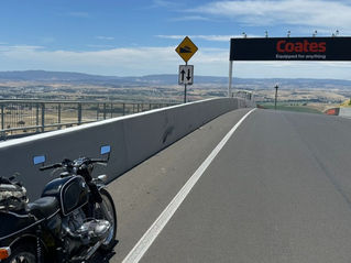 1973 BMW R75/5 at the top of Skyline at Bathurst