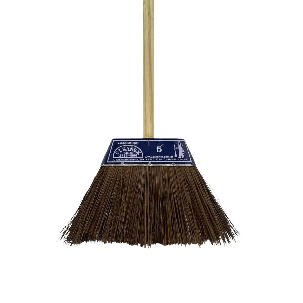 Vassoura Piaçava com Cabo de Madeira Cleaner N5