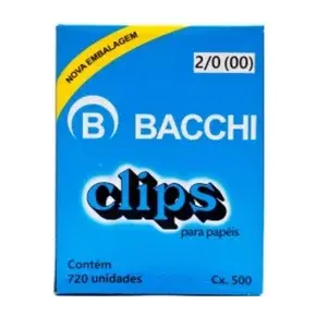 Clipe Galvanizado Aço 2/0 com 720 unidades - Bacchi