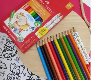 Miniatura: Lápis de Cor Triangular Jumbo 12 Cores - Faber Castell