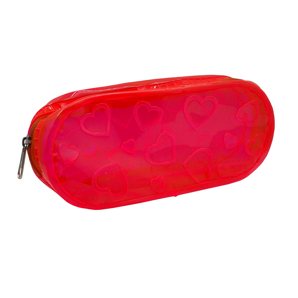 Estojo Escolar 2 Repartições Rosa Neon -Trilharty