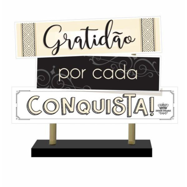 Enfeite De Mesa Coração - Gratidão Por Cada Conquista - Zenir Disarz