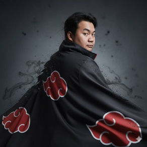 black cloak with red cloud patterns