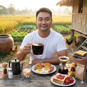 เช้าวันใหม่ จิบกาแฟ และพระอาทิตย์
