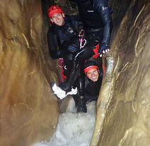 Etroiture dans le canyon du pont du Diable , dans le massifs des bauges , proche de Chambery et du lac du bourget