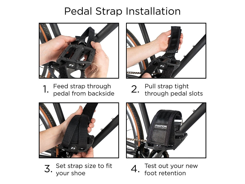 Thumbnail: Fixation Gates pedāļu un pedāļu siksnu (straps) komplekts, rozā/melns