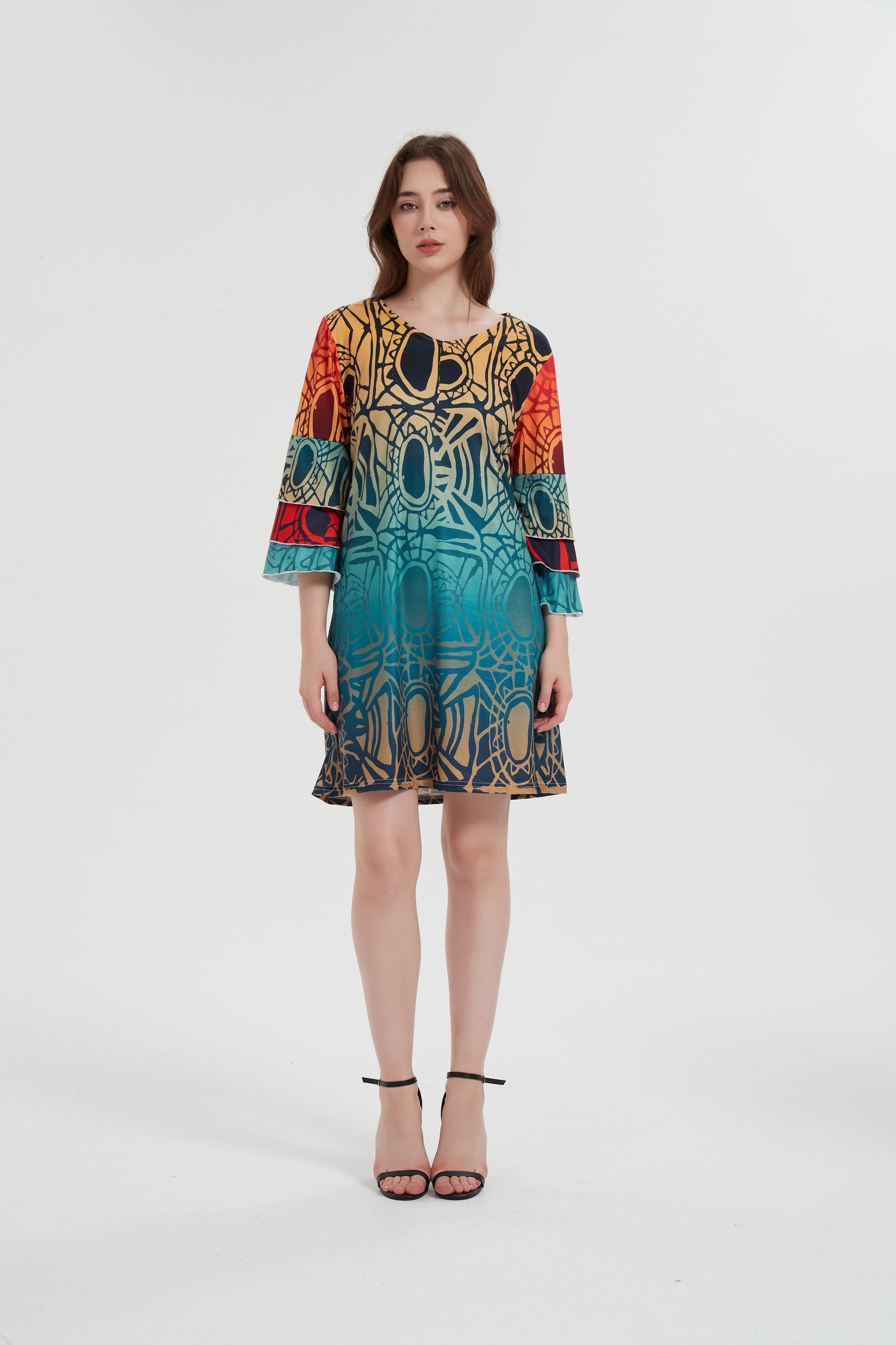 Festive Ruffle Smock Dress