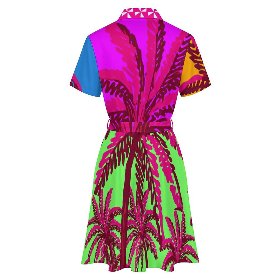 Thumbnail: Tropical Palm Shirt Dress