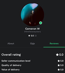 Cameron Williams Fiverr profile - highly-rated music producer with five-star reviews
