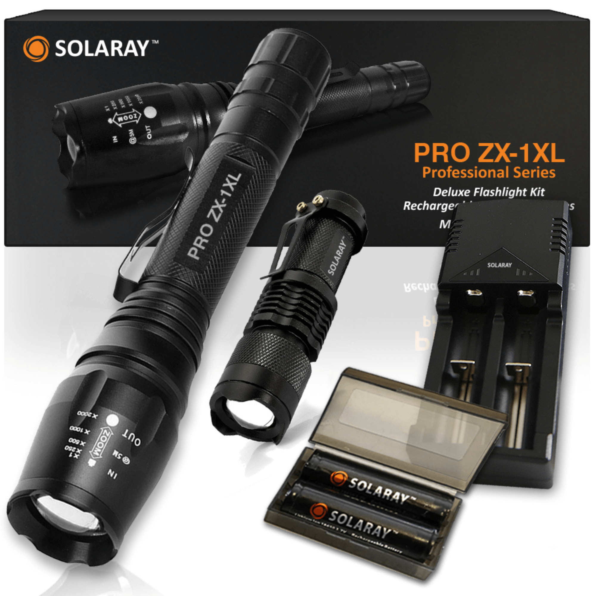 Solaray LED Tactical Flashlight Kit