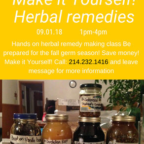 Make it Yourself! Herbal remedy making class in Allen TX!