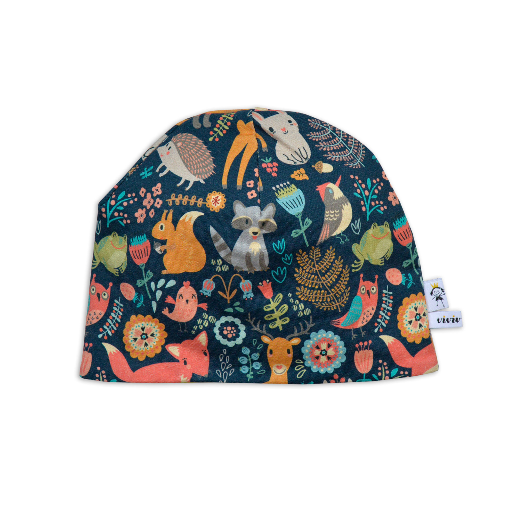 Wendbare Kindermütze Waldtiere/ Reversible beanie Forest Animals