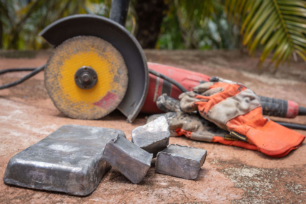 Cutting lead weight to melt for scuba diving weights
